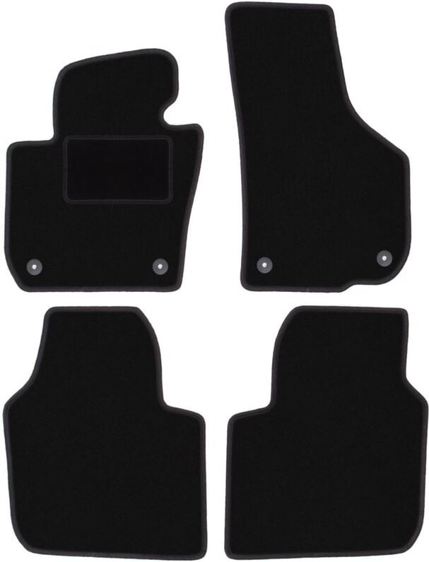 Schwarze Veloursmatten für: Skoda Superb II Lang Limousine, Kombi (2008-2015)