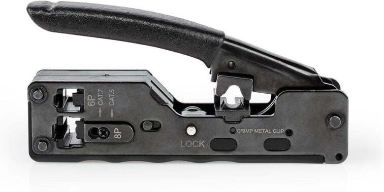 Thumbnail - Crimpzange cat5 cat5e cat6 cat6a cat7 rj12 rj45 schneiden zange abs stahl schwarz