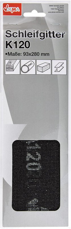 Dema - Gitterleinen Schleifpapier Trockenbau Schleifgitter Set 93 x 280 mm K120