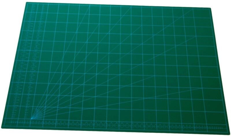 vhbw Schneidematte, Schneidunterlage, A1, grün, mit Rasterung zum Nähen, Basteln, Patchworken