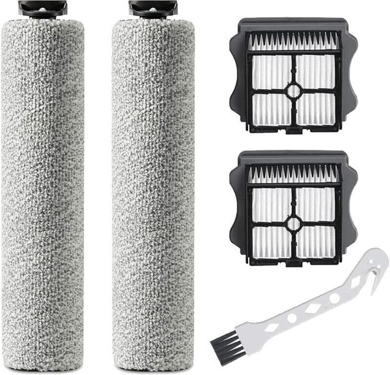 Ersatz-Bürstenrolle für Akku-Nass- und Trockensauger Tineco iFloor 3/Floor one S3, 2 Bürstenrollen + 2 Filter + 1 Reinig...