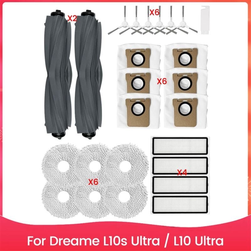 Ersatzteile für L10s Ultra / L10 Staubsauger Hauptseitenbürste HEPA-Filter Staubbeutel Zubehör