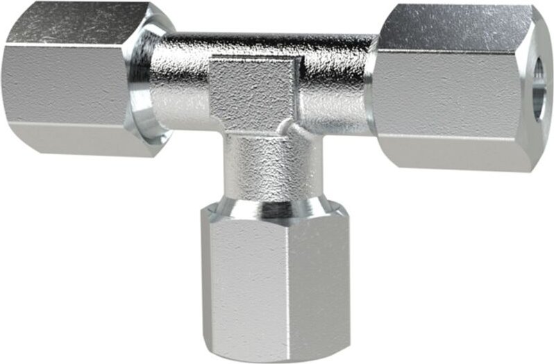 T-Verschraubung, Rohr-Außen-Ø 8 mm, Stahl verzinkt - Riegler