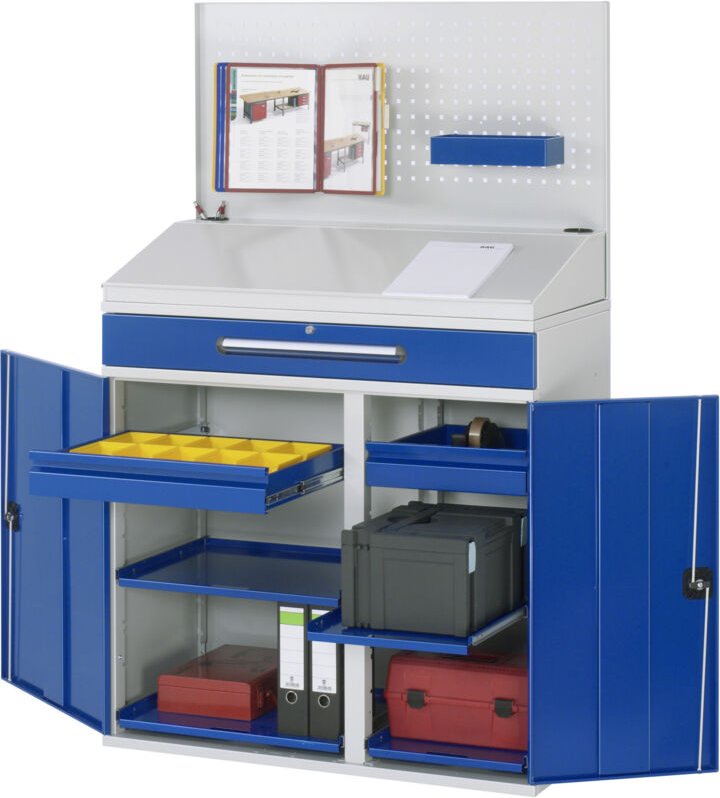 Beistellschrank-Stehpult - Modell 04 BxTxH 1100x520x1110/1220/1770mm - RAU