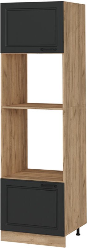 Vicco - Mikrowellenumbauschrank R-Line, Anthrazit Landhaus, 60 cm