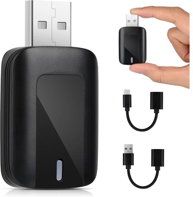 Android Auto & Wireless Car-Play-Adapter, 5 GHz WiFi Wireless Car-Play-Dongle Plug & Play, kabelgebundenes Car-Play zu W...