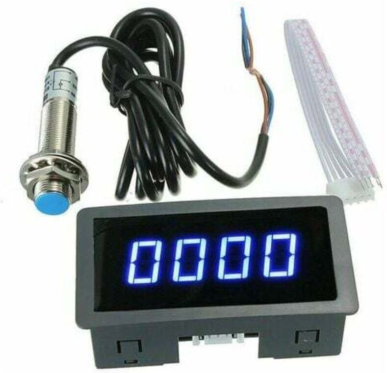 KZQ - Blaue led 4 led Digitaler Tachometer + Hall-Näherungsschaltersensor