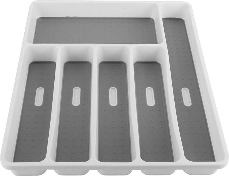 Alovez - Besteckhalter aus Kunststoff mit 6 Fächern, Utensilienschubladen-Organizer mit rutschfestem Design für die Küch...