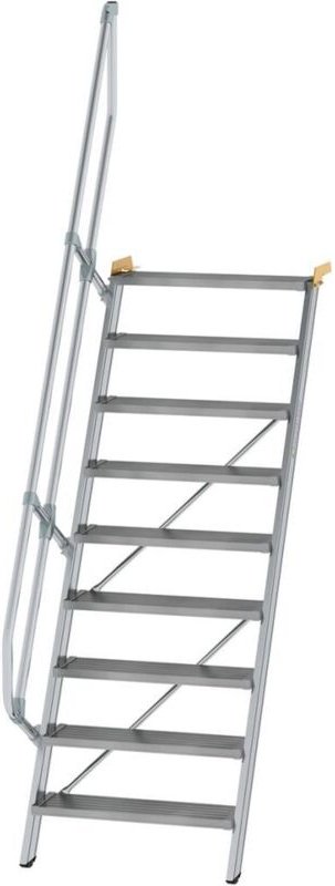 Günzburger Steigtechnik Treppe 60° Stufenbreite 600 mm 4 Stufen Aluminium geriffelt - 600204