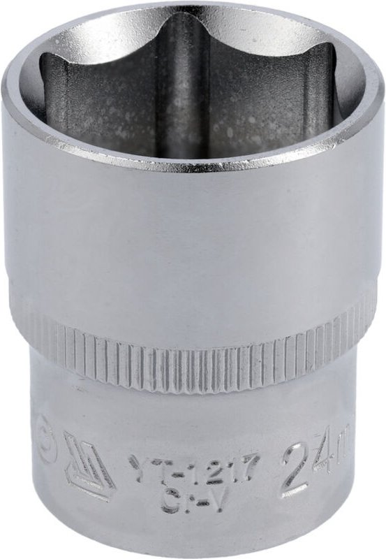 Kurze 6-Kant-Chrom-Steckschlüssel 1/2'' 24mm - Yt-1217