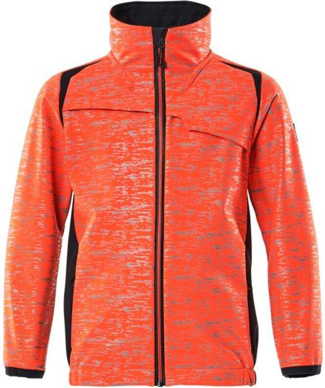 Soft Shell Jacke, Kinder, Reflexeffekte Jacke für Kinder Gr. 140, Hi-vis rot/schwarzblau - Mascot