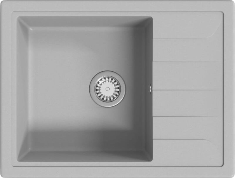 Küchenspüle mit Überlauf Oval Grau Granit vidaXL