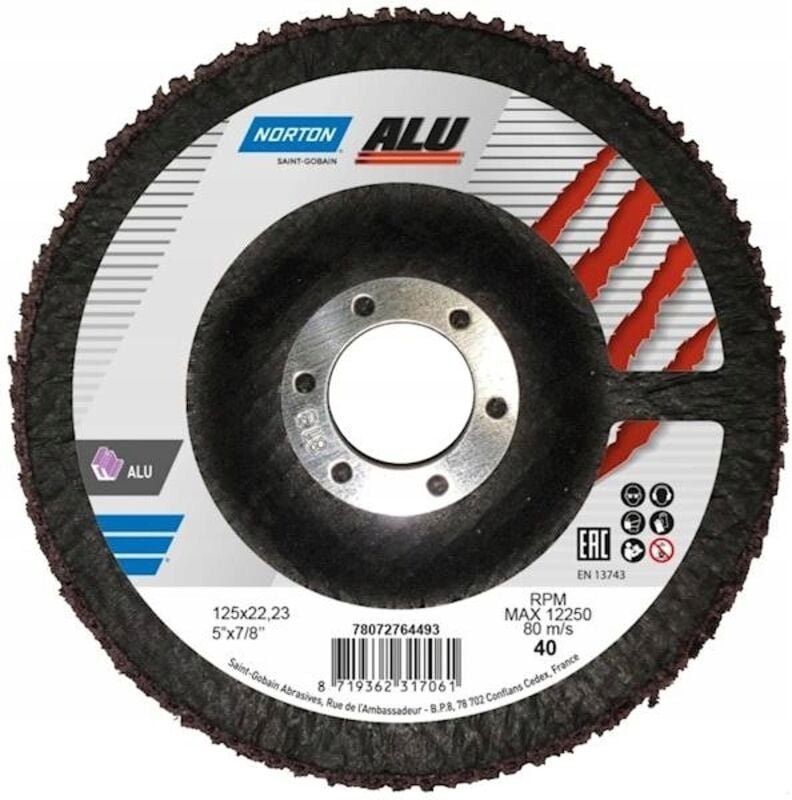 Aluminium-Fächerscheibe 125mm P40 Norton