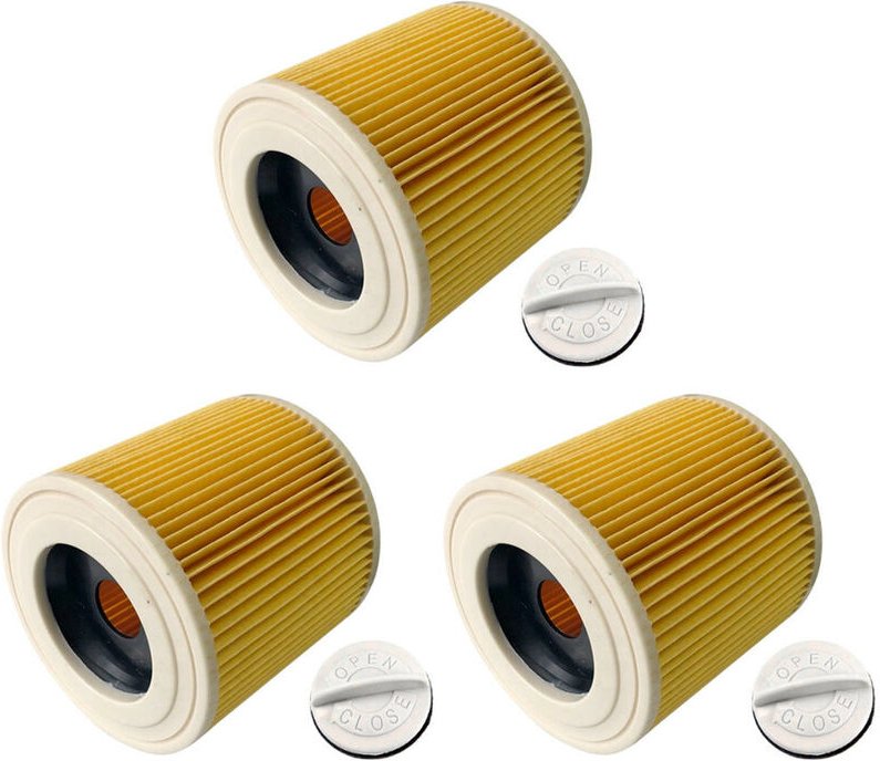 Trade-shop - 3x Patronen-Filter für Kärcher WD3P Premium WD3 Premium / Car Kit / Fireplace / Home WD3P Workshop WD3.5P P...