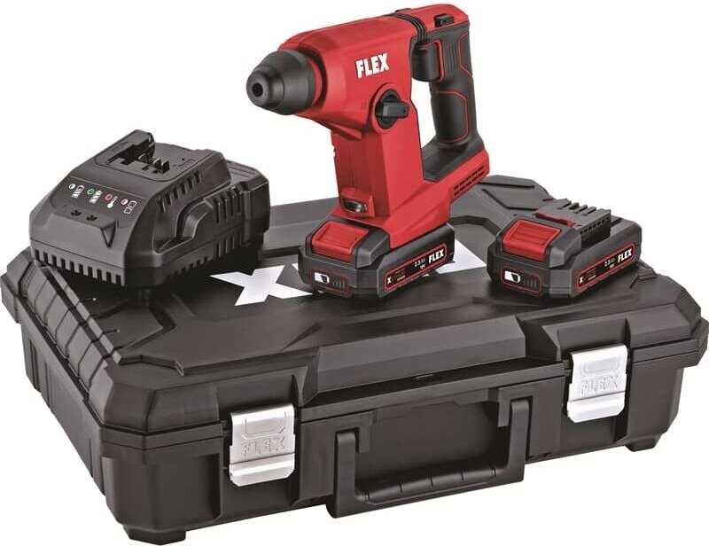 Flex - Akku-Kombi-Bohrahmmer fhe 1-16 18.0-EC tc 2.5/Set, 2x 2,5 Ah und Ladegerät im Koffer