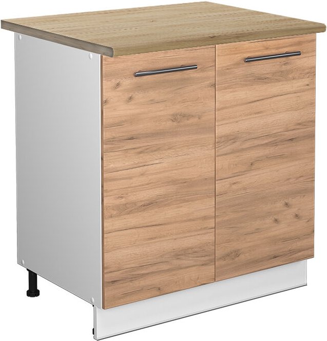 Thumbnail - Vicco - Spülenunterschrank Fame-Line, Goldkraft Eiche, 80 cm mit Regal, ap Eiche