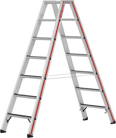 Thumbnail - Matisère - Stehleiter 2x7 Stufen - Maximale Arbeitshöhe 2.15m - 862414