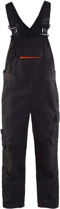 Arbeitslatzhose mit Stretch-Trägern 2695 - Schwarz/Rot 52