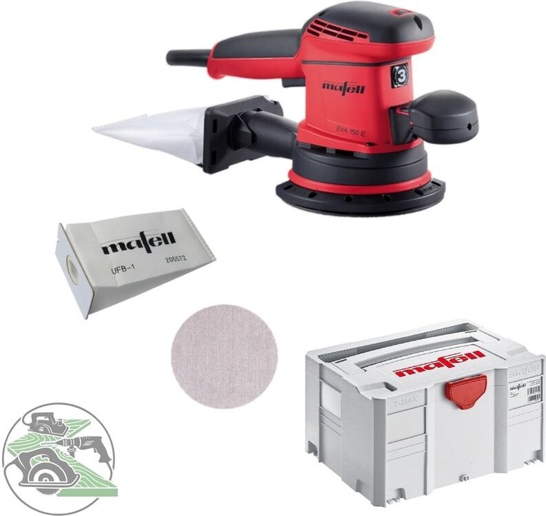 Mafell Exzenterschleifer EVA 150 E/3 + Schleifgitter 150mm 2x5 Uni-Filter-Beutel