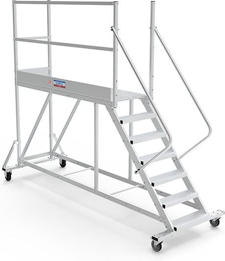 Mobile Plattform mit Geländer links und hinten - Maximale Arbeitshöhe 3.60m - PTF208G-RS