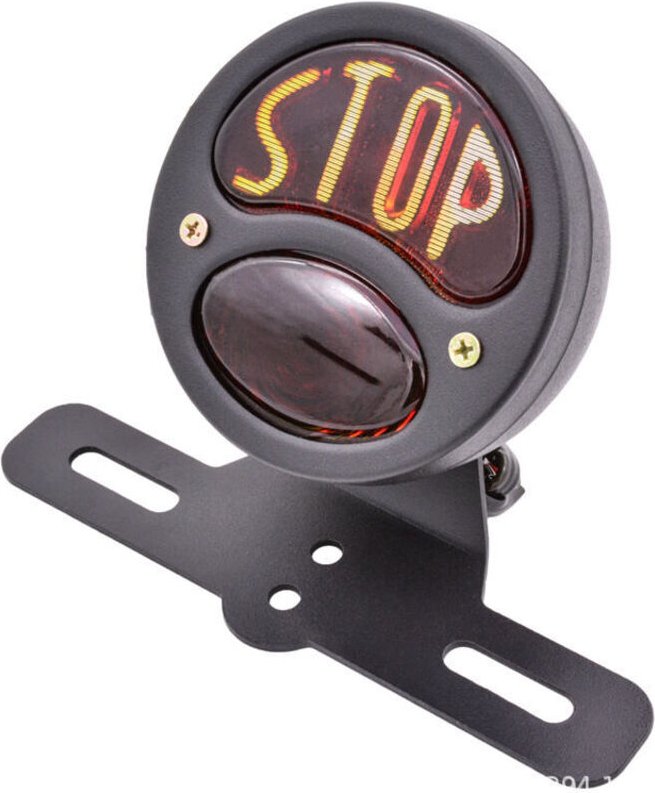 DC12V Vintage Rücklicht Bremslicht mit Kennzeichenhalterung Universal für Yamaha Motorrad von DEBUNS