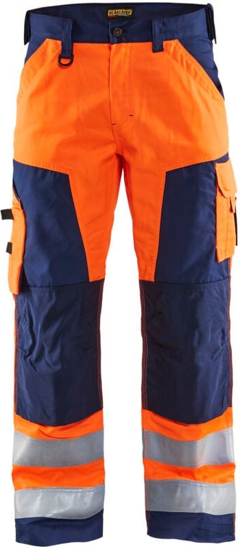 Hochsichtbare Arbeitshose 1566 - Neonorange/Marine S - FR(40) - SE(C46) - Normen