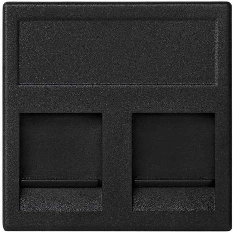 Platte K45 vd Staubschutzhülle mit 2 Anschlüssen amp / krone grau Simon KB76 / 14