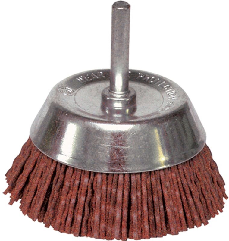 Konische Bürste mit Nylonfaden Classic ø 50 ø Griff 6 Länge Griff 30 Körnung 80 Packung 1