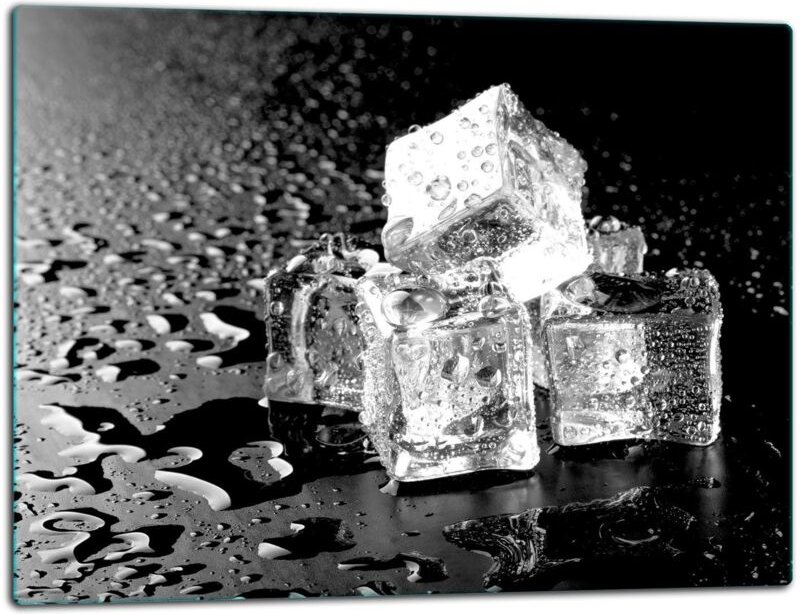 Glasschild Schneidebrett 52x40 Eisschwarzeis