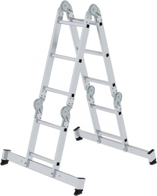 Steigtechnik Vielzweckleiter 4tlg. mit nivello-Traverse 2 x 2 + 2 x 3 Sprossen - 031310 - Günzburger