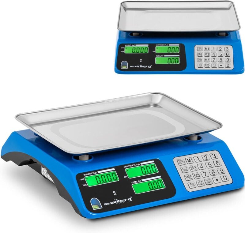 Steinberg Systems - Digital Kontrollwaage Obstwaage Ladenwaage Preisrechenwaage 40 kg / 2 g