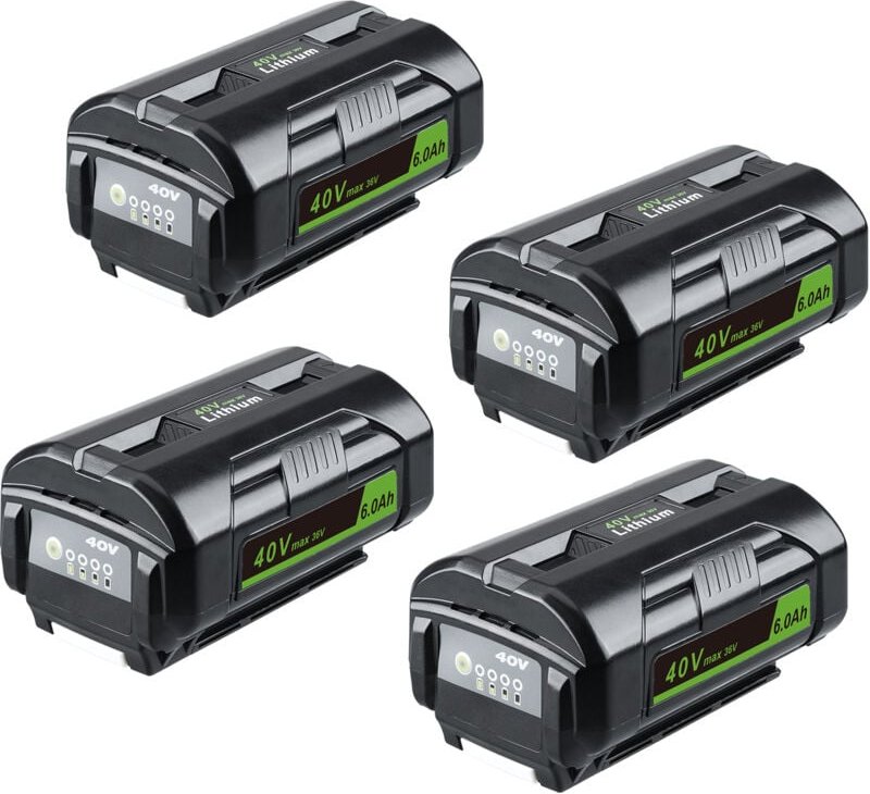 Pdstation - 4er-Pack OP4040 40 v 6.0 Ah Lithium-Ionen-Akku, Ersatz für Ryobi 40 v Akku OP4040 OP4050A OP4026 OP40201 OP4...