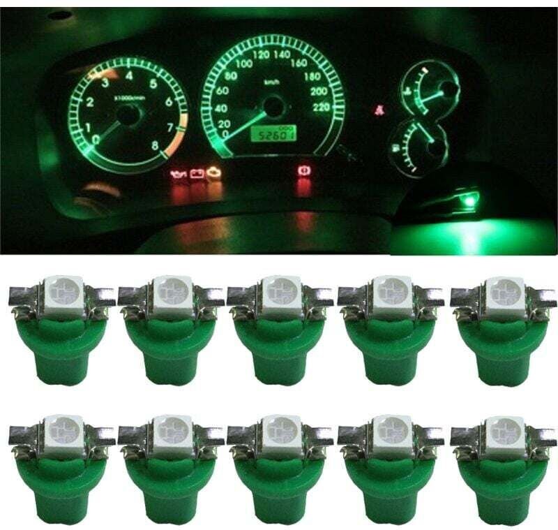 10x T5 B8.5D 5050 SMD Grün Auto LED Dashboard Instrument Glühbirnen Zubehör
