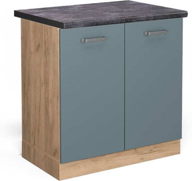 Vicco - Spülenunterschrank R-Line, Blau-Grau, 80 cm , ap Anthrazit