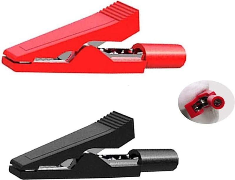 Bluedeer - 2 Stück Isolierte Krokodilklemmen, elektrische Krokodilklemmen für 2mm Prüfspitzen, vollisolierte Krokodilkle...