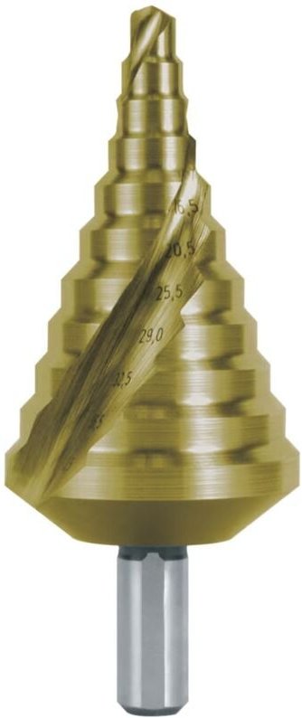 Thumbnail - Stufenbohrer HSS-TiN spiralgenutet mit Kreuzanschliff für metrische Kabelverschraubungen Gr. 17 ø 6,5 - 40,5 mm - 101090...
