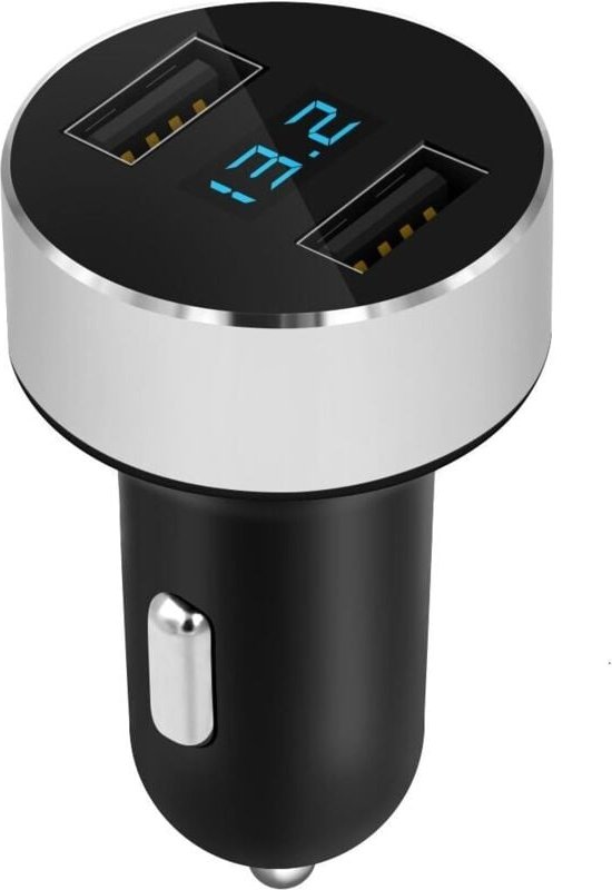 Mini-Autoladegerät – 2 USB-Anschlüsse 3.0 A/V, Schnellladefunktion, LED-Batteriestandsanzeige – universelle Kompatibilit...