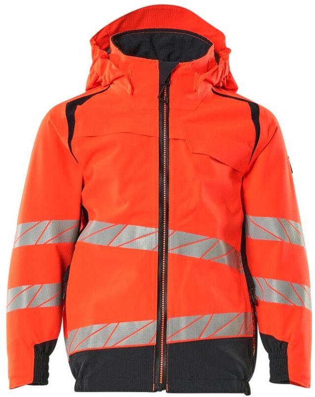 Kinder Hardshelljacke Gr. 116 hi-vis rot/schwarzblau - Mascot