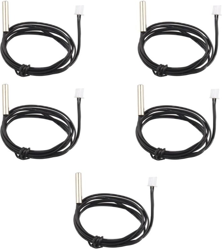Memkey - 5er-Pack wasserdichte NTC-Temperatursensorsonde 10K 1 % 3950-Thermistor, 1 m Verlängerungskabel, Temperaturdete...