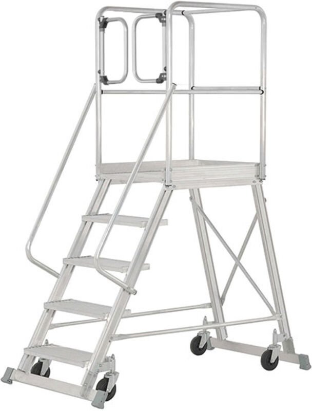 Mobile Plattformtreppe 5 Stufen - Maximale Arbeitshöhe : 3.21m - 6888/05-MCP