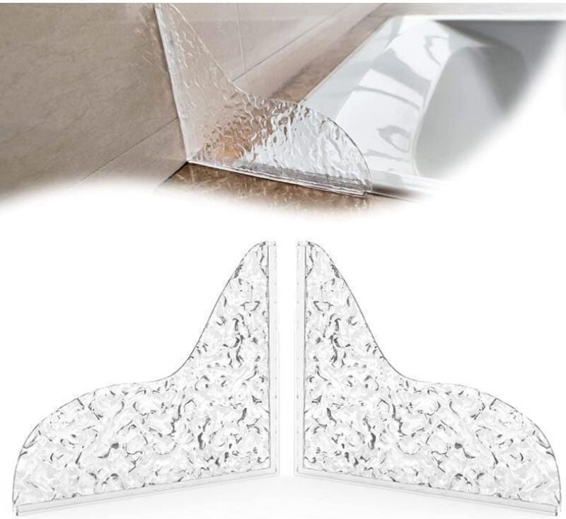 Thumbnail - Sollbry - 2er-Pack selbstklebender Acryl-Spritzschutz für Dusche und Badewanne, verhindert Wasserlecks und schützt das B...