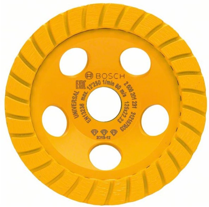 Bosch - Diamanttopfscheibe Best for Universal Turbo, 125 x 22,23 x 5 mm, gelb