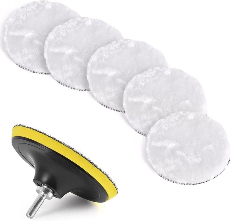 Thumbnail - 150 mm Woll-Polierpad, Polierschwamm, Polierpad-Set für Auto mit M14-Bohrer zum Polieren von Auto-Schleifwachs