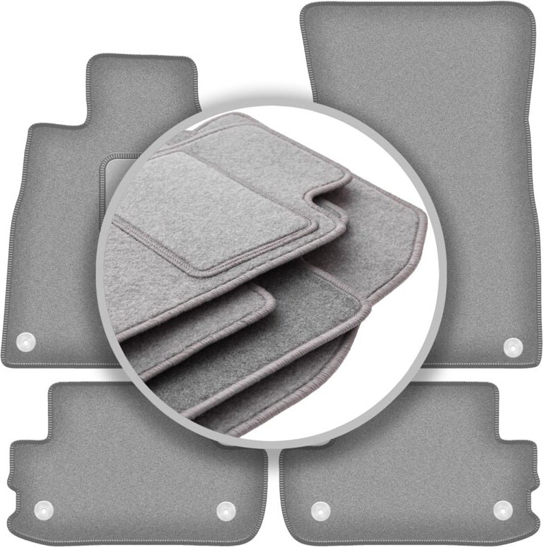 Graue Autofußmatten für: Mercedes S W222 Coupé (2013-)