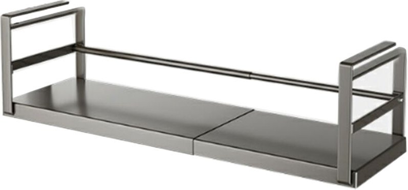 Ausziehbares Küchenregal, kein Bohren, Schieberegale, Schrank-Organizer, 45 × 22 × 18,7 cm, Schwarz.