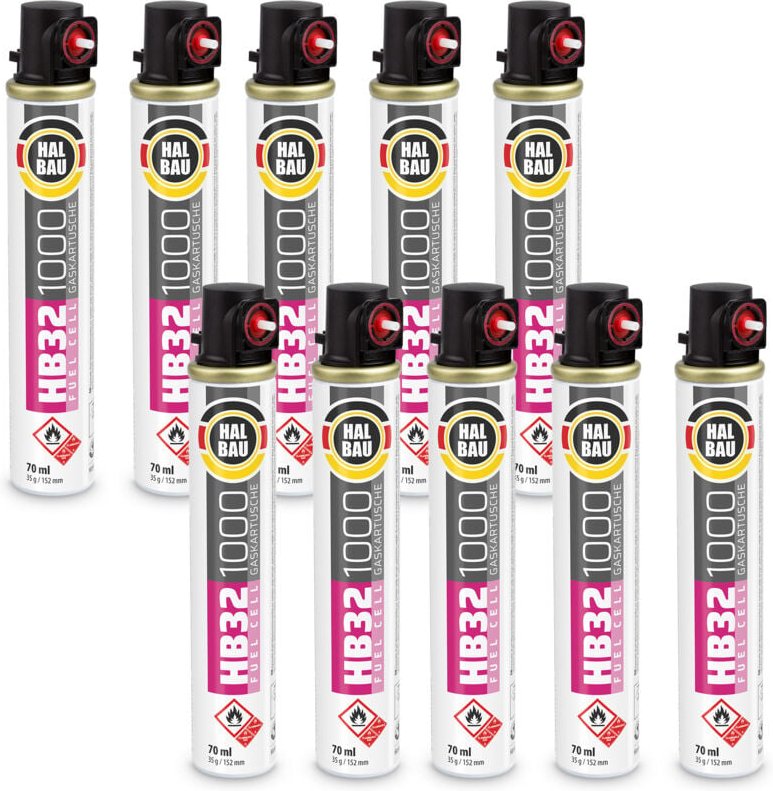 Gaskartusche für gasbetriebene Setzgeräte 152mm HB32 – 10 St. - Halbau