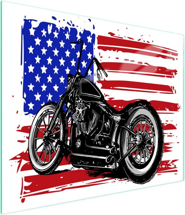 Glasschneidebrett 52x30 Motorrad