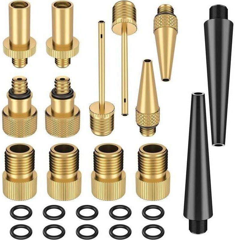 Thumbnail - Fahrradpumpenadapter, Ventiladapter-Kit, reines Kupfer, Fahrradventil, Autoventil, kein Luftleck, kein Verblassen, DV AV...