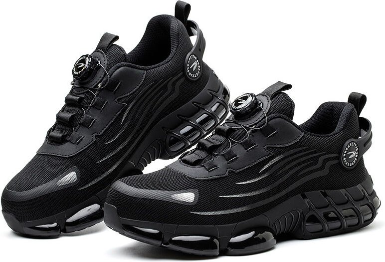 Große Herren-Pannenschutzschuhe mit Stahlkappe und drehbarer Schnalle, bequeme rutschfeste Turnschuhe -44