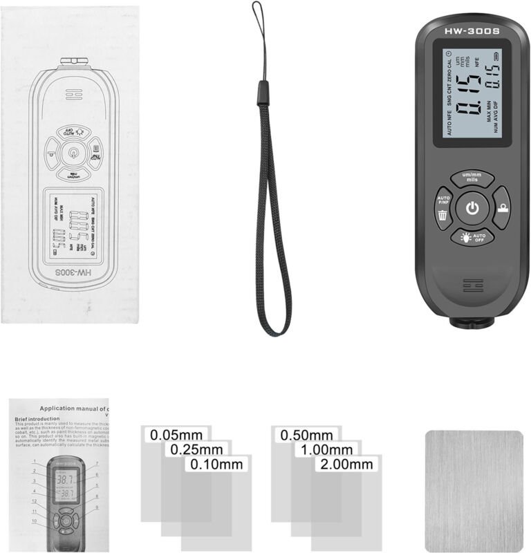 Zoternen - Autolacktester, Schichtdickenmessgerät mit hintergrundbeleuchtetem digitalem LCD-Display, Tiefendetektor, Mes...